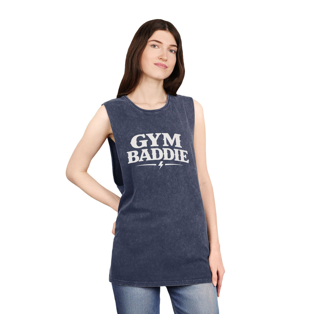 Gym Baddie Stonewash Tank Top — Vintage Workout Muscle Tank