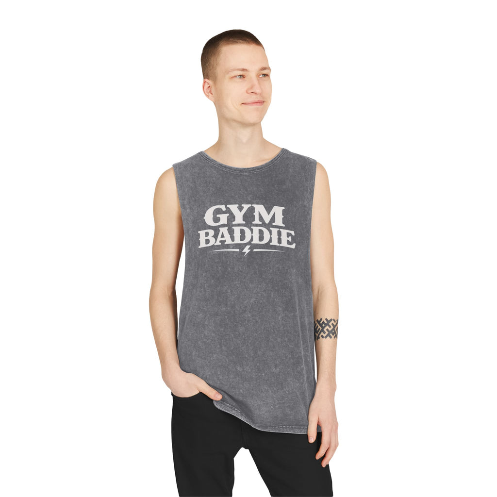 Gym Baddie Stonewash Tank Top — Vintage Workout Muscle Tank