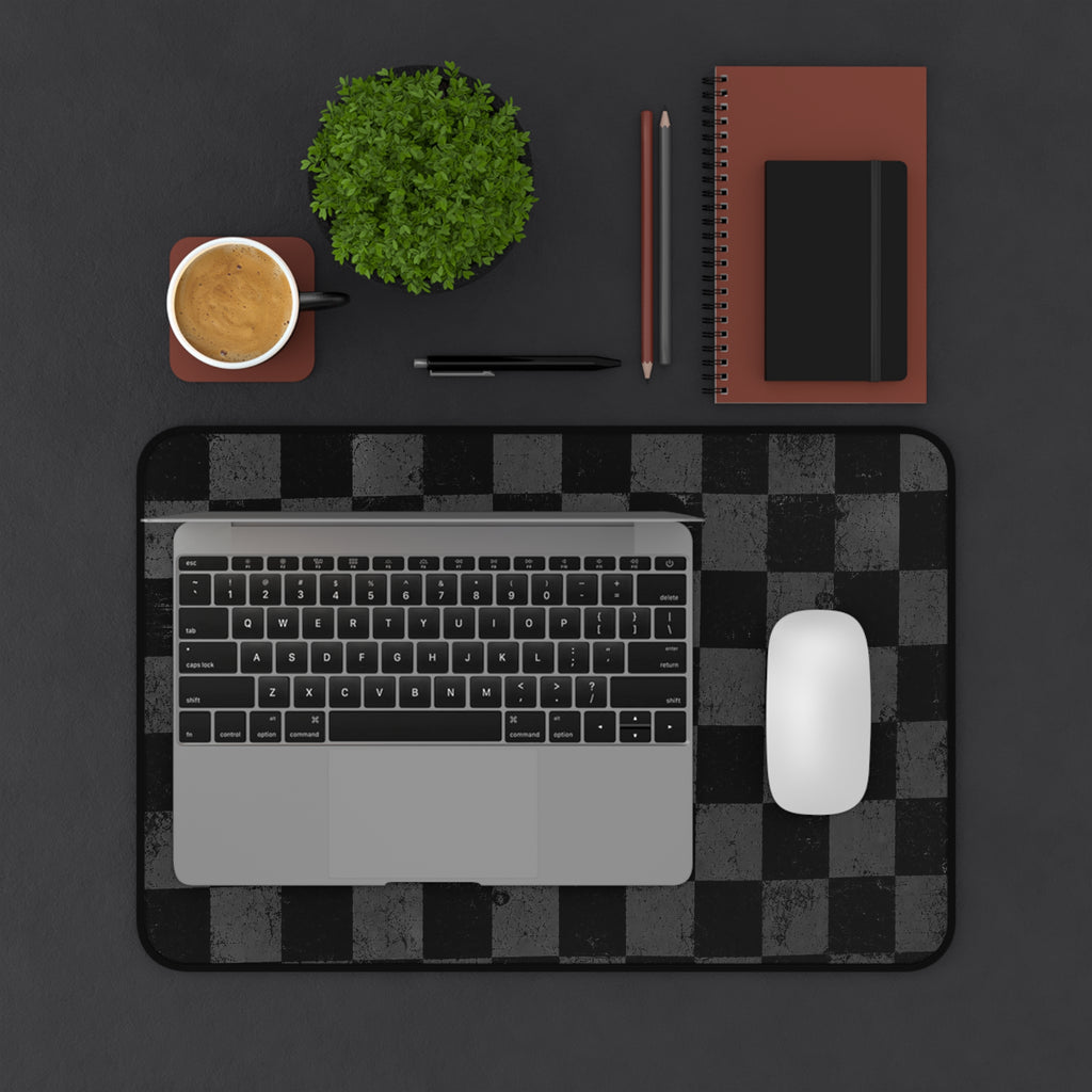 ARZA PRETTY BLACK Checker Desk Mat