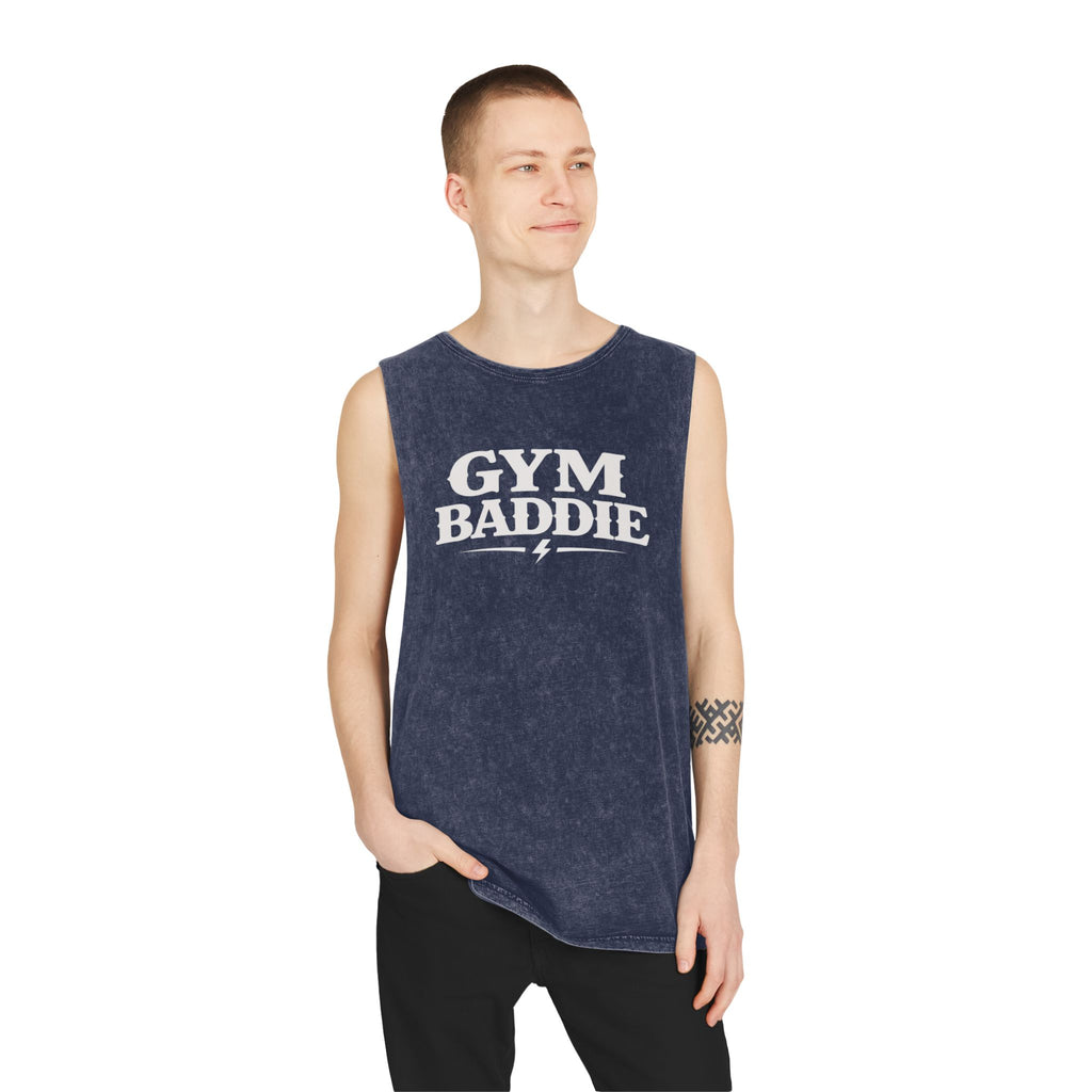 Gym Baddie Stonewash Tank Top — Vintage Workout Muscle Tank