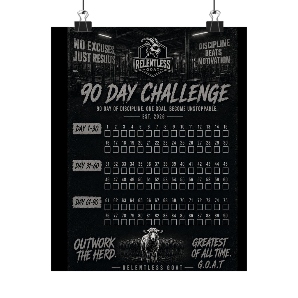 Relentless Goat Arza 90-Day Challenge Poster