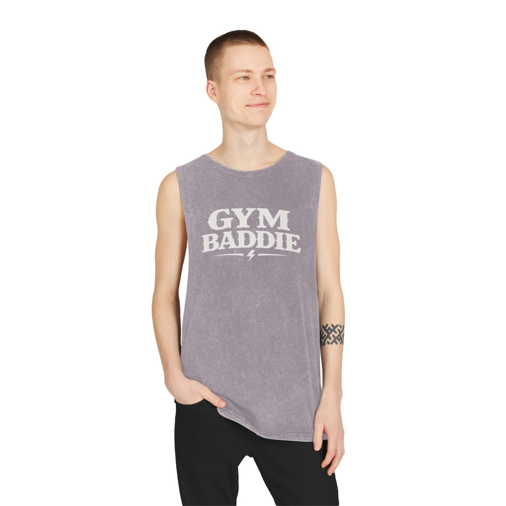Gym Baddie Stonewash Tank Top — Vintage Workout Muscle Tank