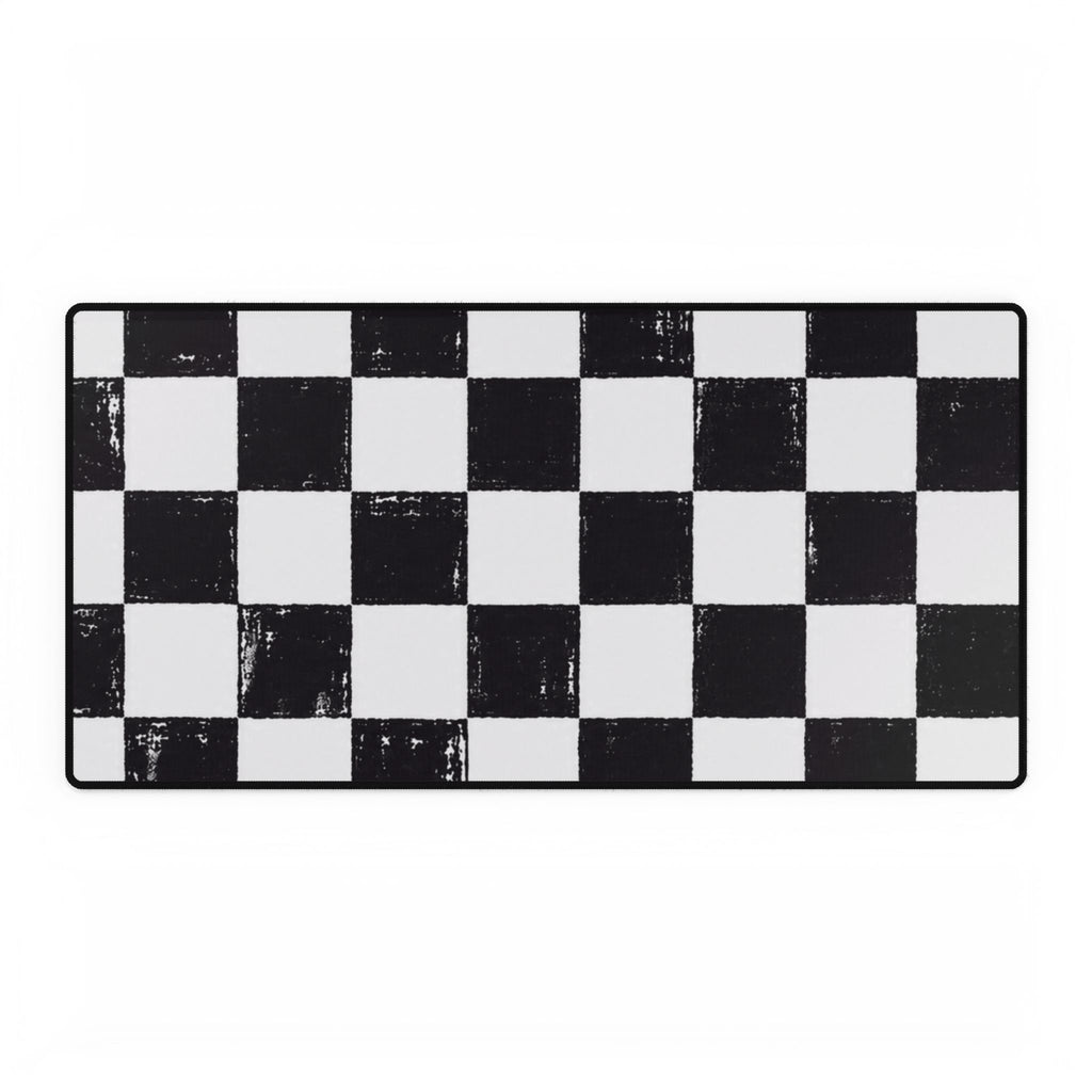 Checkerboard Desk Mat — Retro Black & White Gaming/Office Mouse Pad