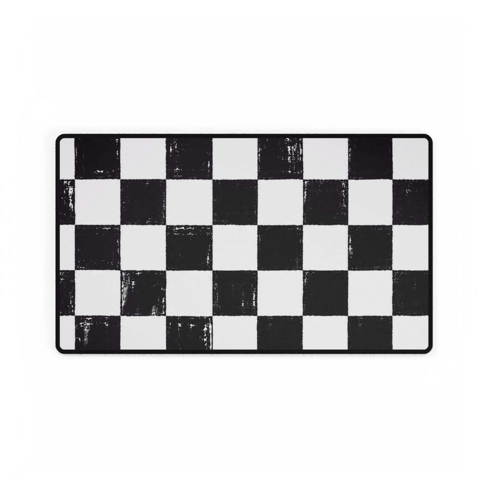 Checkerboard Desk Mat — Retro Black & White Gaming/Office Mouse Pad